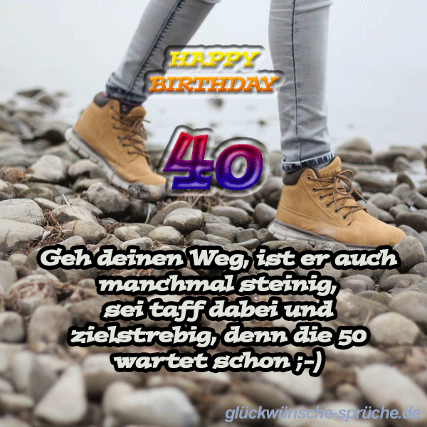 Glückwünsche zum 40. Geburtstag, lustige kurze Wünsche für Karten